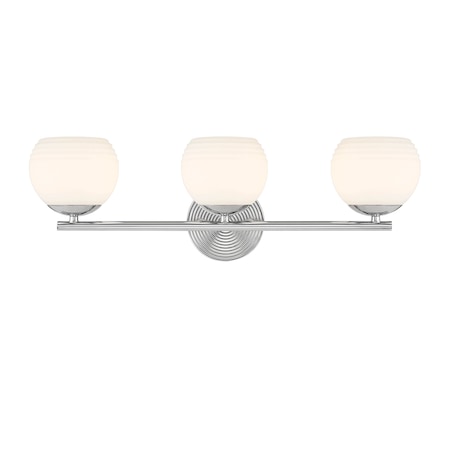 Designers Fountain Moon Breeze 24.75in 3-Light Polished Nickel Modern Indoor Vanity Light D251H-3B-PN